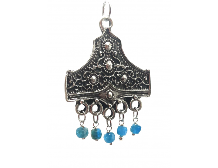 PENDENTIF ETHNIC PLAQUÉ ARGENT