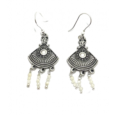 BOUCLE D'OREILLE  ETHNIC PLAQUÉ ARGENT