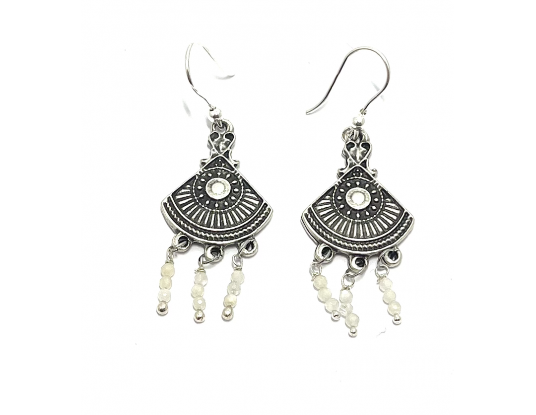 BOUCLE D'OREILLE  ETHNIC PLAQUÉ ARGENT