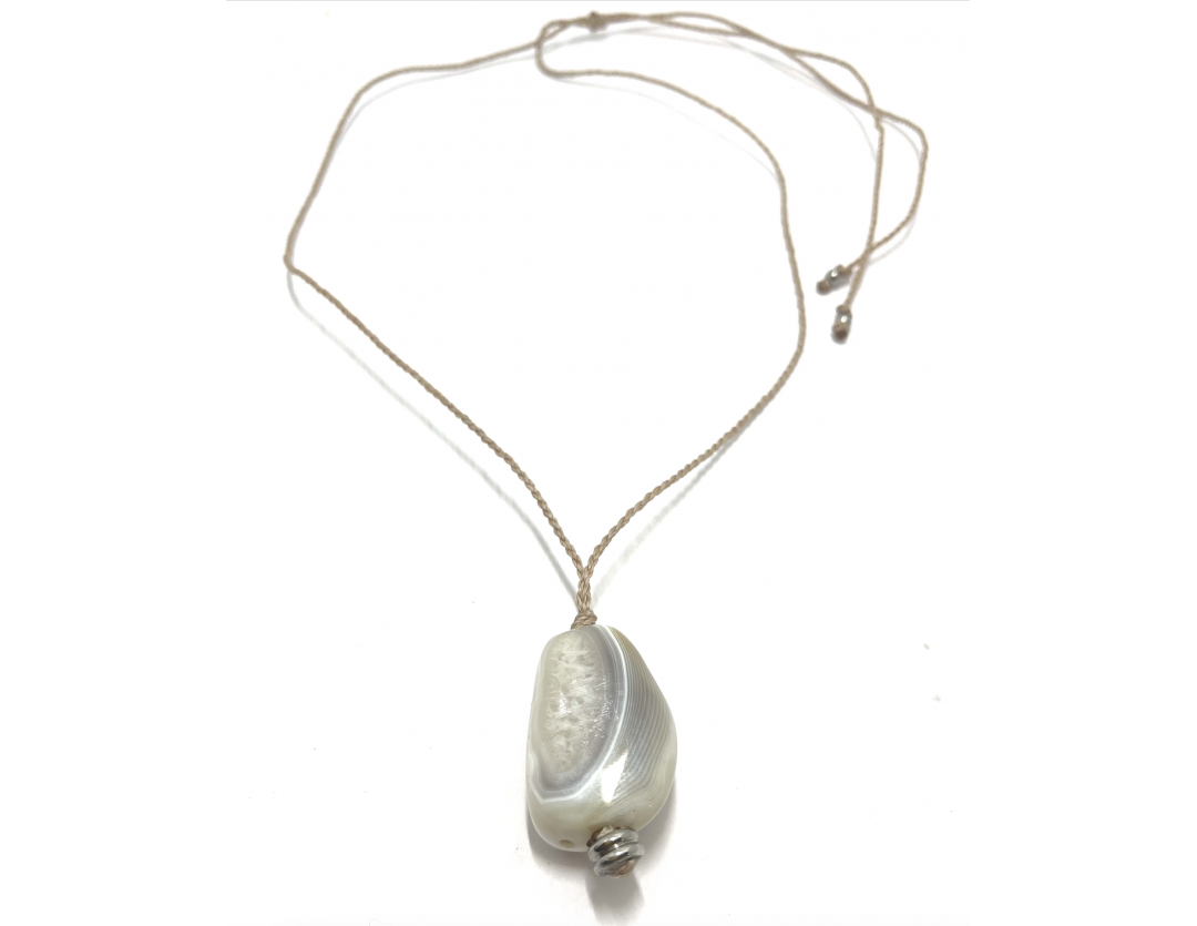 COLLIER AGATE RÉGLABLE