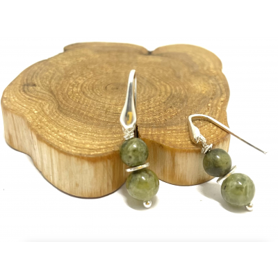 BOUCLES D'OREILLE CRÉATION GRENAT VERT EXTRA