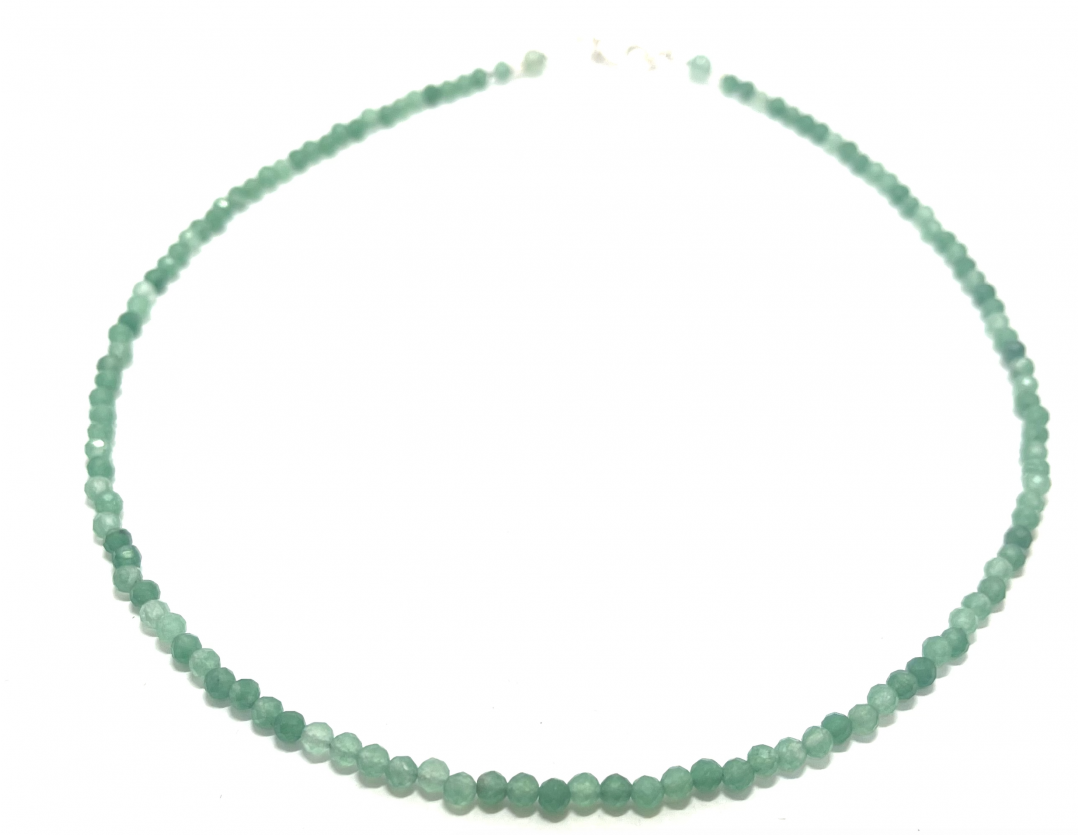 COLLIER AVENTURINE FACETTE 3 MM