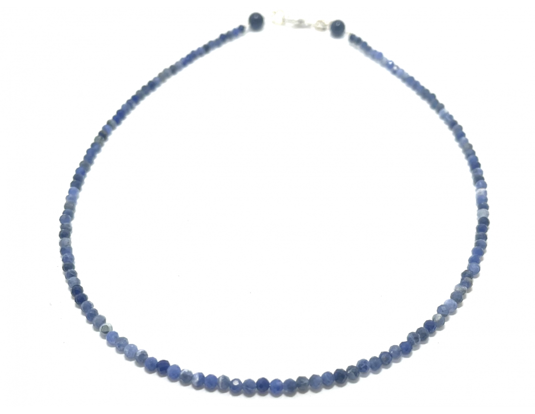 COLLIER SODALITE FACETTE 3 MM