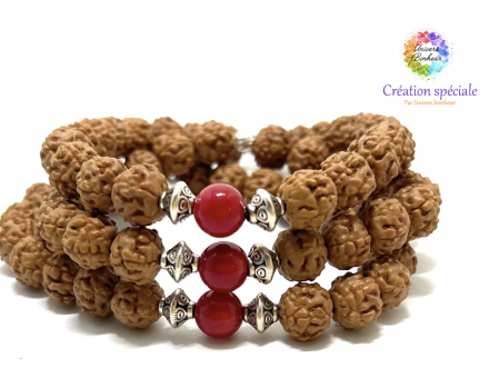 RUDRAKSHA & BAMBOU CORAIL 8 MM