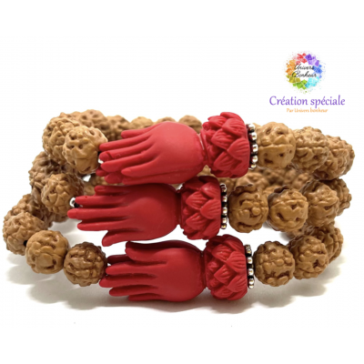 RUDRAKSHA & LOTUS MUDRA 8 MM