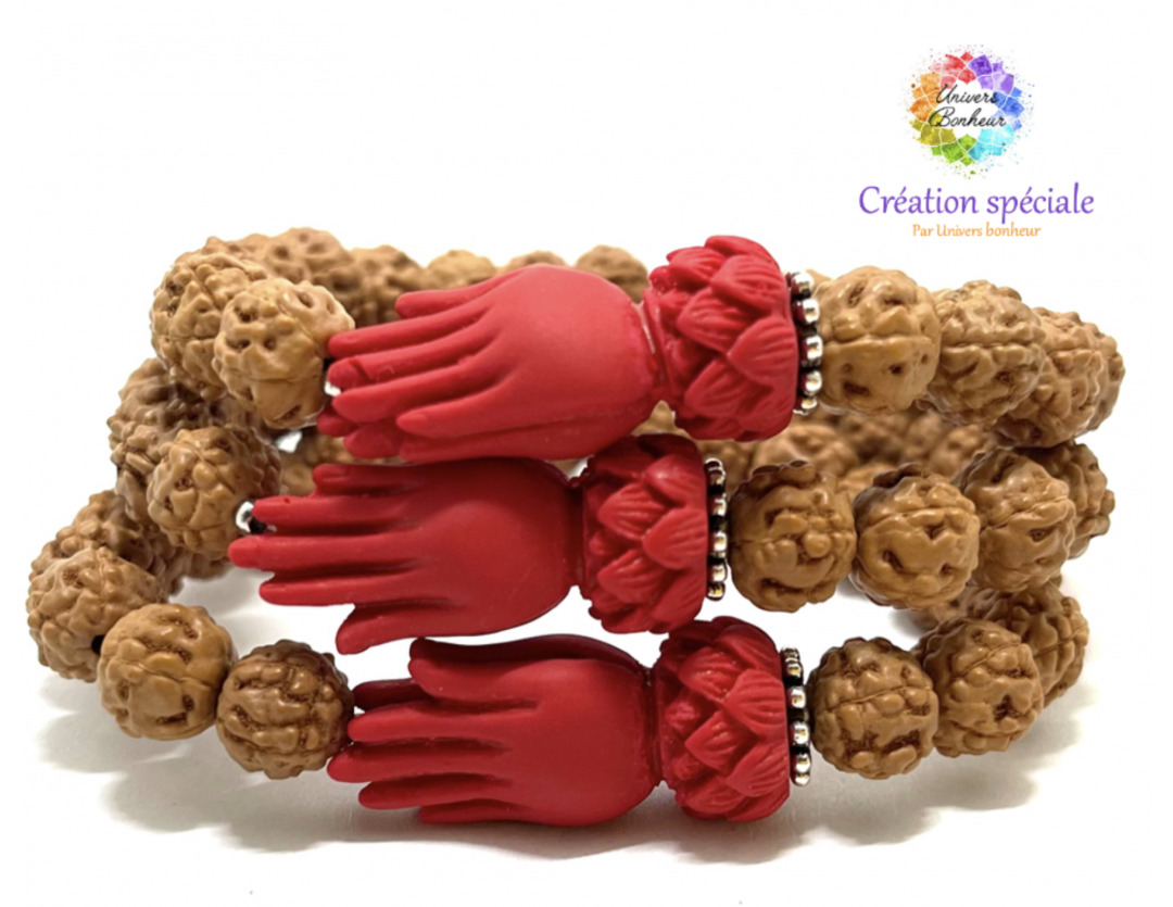 RUDRAKSHA & LOTUS MUDRA 8 MM