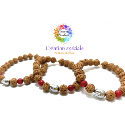 RUDRAKSHA & BOUDDHA & BAMBOU CORAIL 8 MM