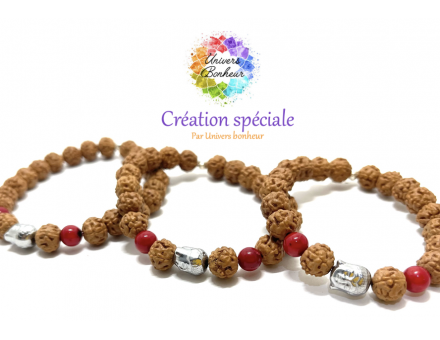 RUDRAKSHA & BOUDDHA & BAMBOU CORAIL 8 MM