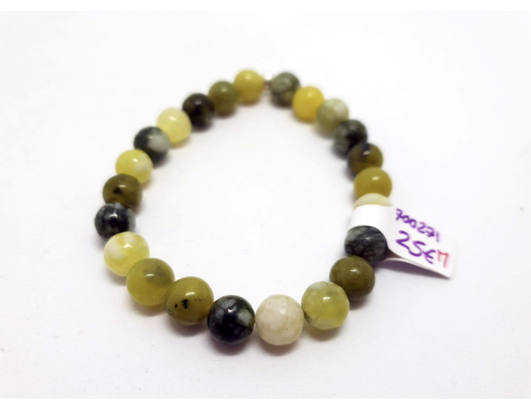 JADE CITRON MULICOLORE 8MM - BRACELET LITHOTHÉRAPIE