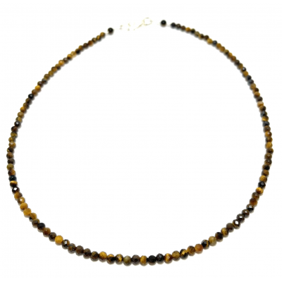 COLLIER CRÉATION 4MM OEIL DE TIGRE FACETTE