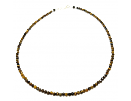 COLLIER CRÉATION 4MM OEIL DE TIGRE FACETTE