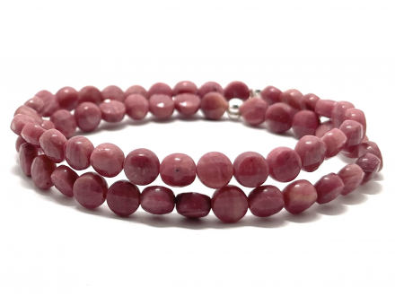 RHODONITE PLATE FACETTE - BRACELET LITHOTHÉRAPIE